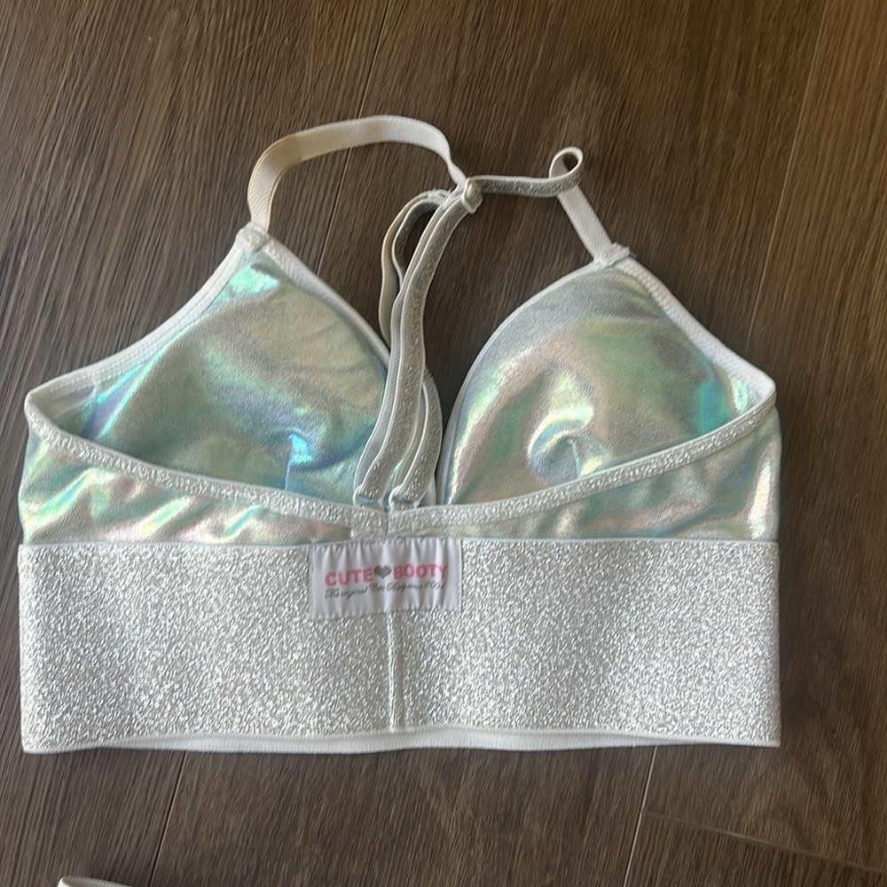 Cute Booty Shiny Unicorn Leggings and Sports Bra Set small sports bra Xs New - Picture 4 of 10